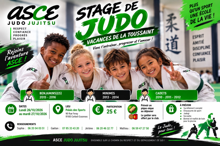 Stage de vacances de la toussaint 2026